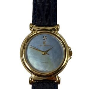 Ted Lapidus vintage mother of pearl Gold Quartz Watch